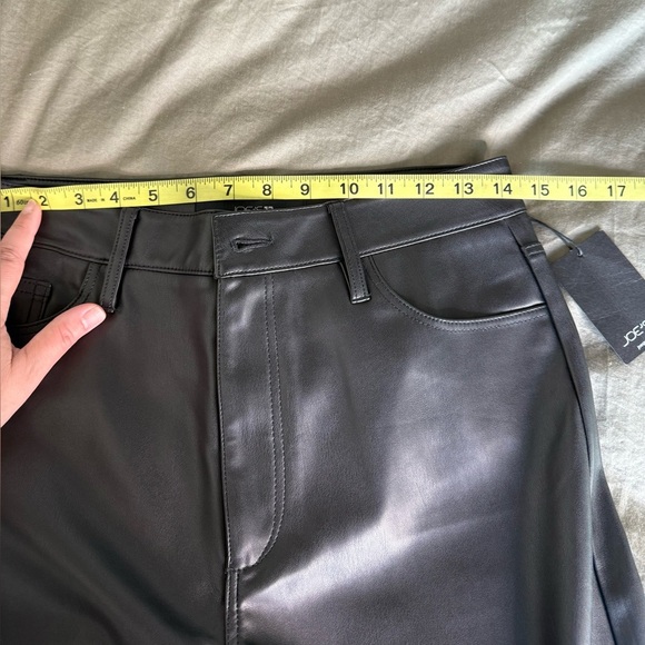 Joe's Jeans Black Faux Leather Pants Size 28 NWT Wide Leg Baddie Y2K High Waist - Picture 8 of 9